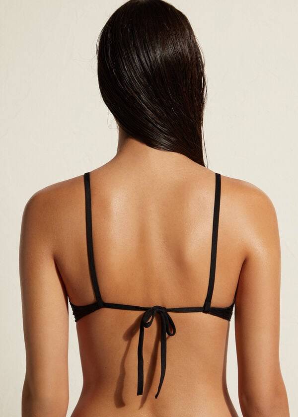 calzedonia vadderad push-up casablanca bikiniöverdel svart dam