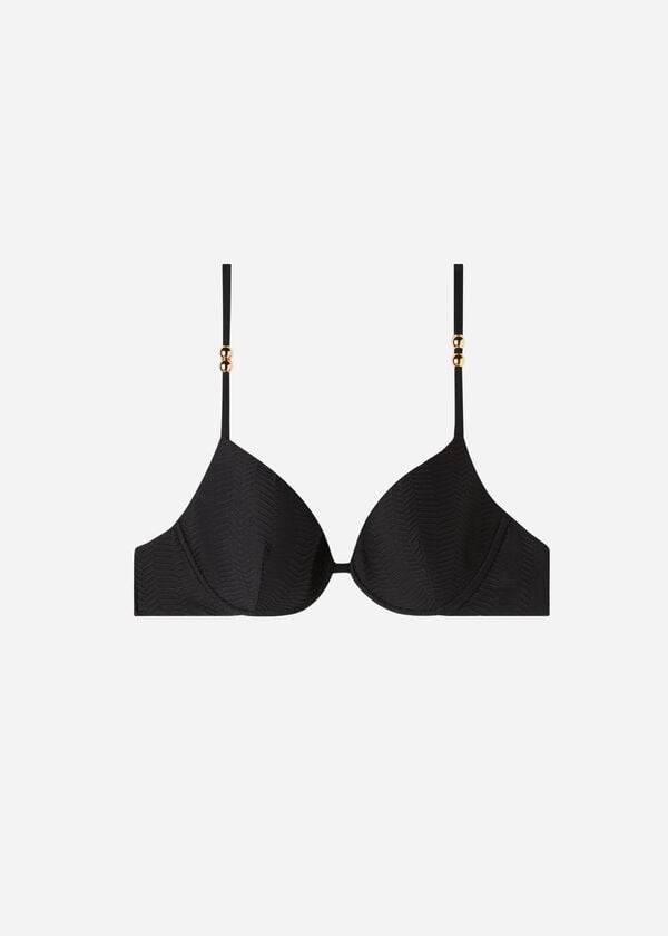 calzedonia vadderad push-up casablanca bikiniöverdel svart dam