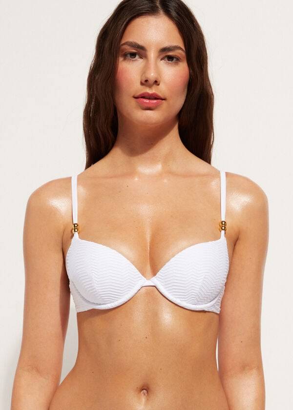 calzedonia vadderad push-up casablanca bikiniöverdel vit dam