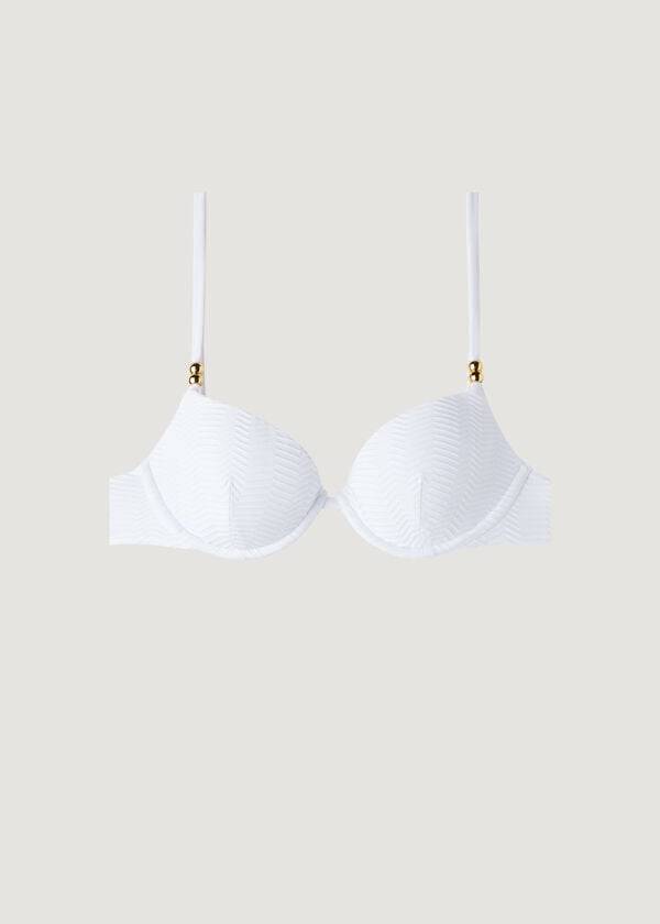 calzedonia vadderad push-up casablanca bikiniöverdel vit dam