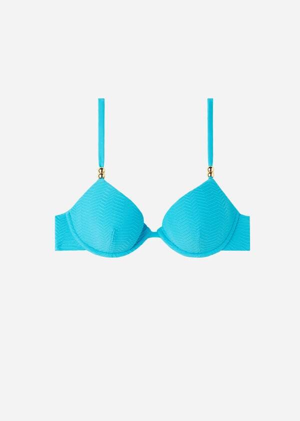 turkos calzedonia vadderad push-up casablanca bikiniöverdel för kvinnor