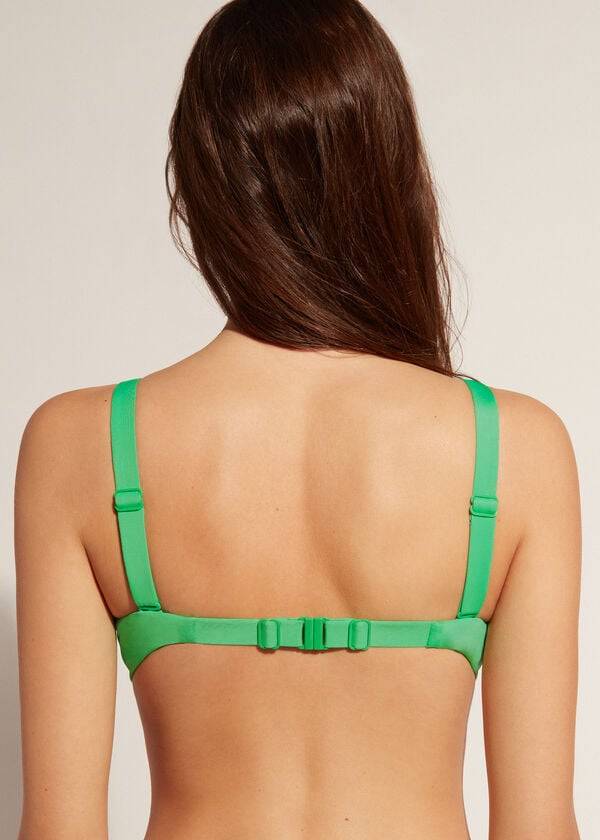calzedonia vadderad push-up indonesia dambikiniöverdel grön