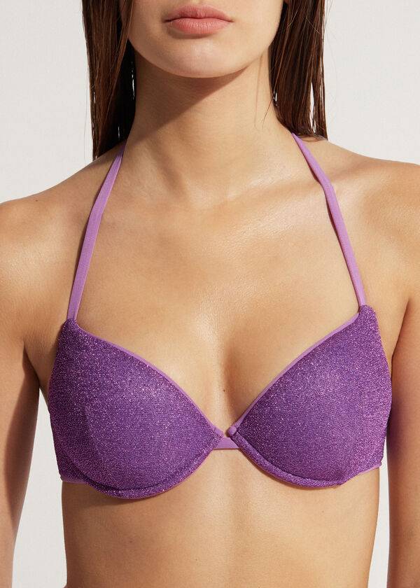 calzedonia vadderad push-up las vegas dambikiniöverdel lila