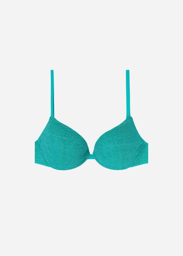 calzedonia vadderade push-up las vegas bikinitoppar blå för kvinnor