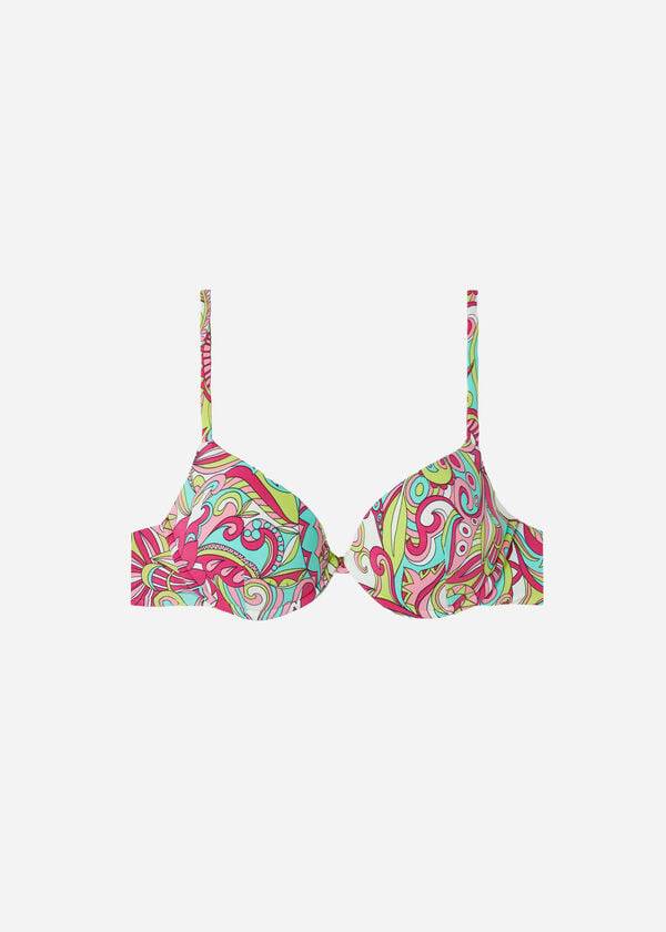 flerfärgade calzedonia vadderade push-up londra bikinitoppar för kvinnor