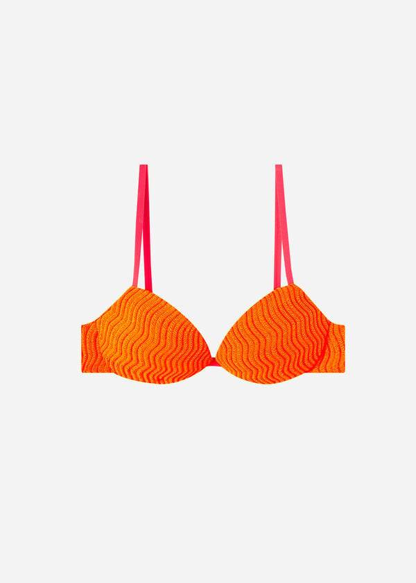 calzedonia vadderade push-up mykonos bikinitoppar för kvinnor orange