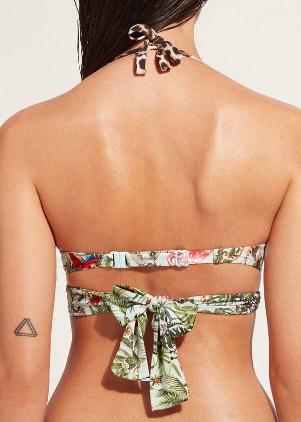 calzedonia vadderad push-up nairobi eco bikiniöverdel för kvinnor grön