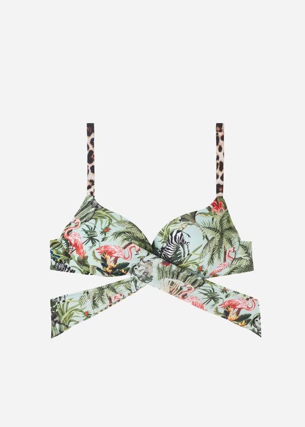 calzedonia vadderad push-up nairobi eco bikiniöverdel för kvinnor grön