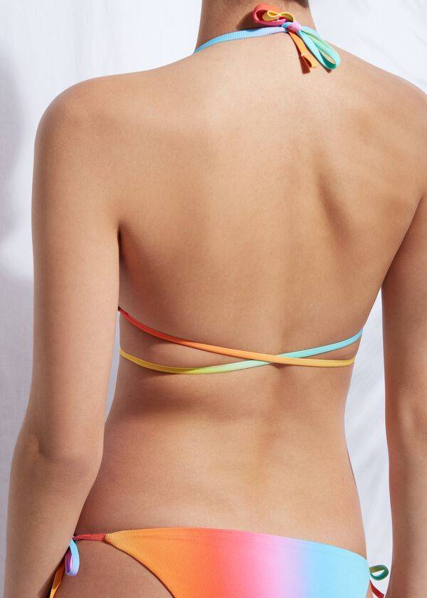 flerfärgad calzedonia vadderad triangel barcellona bikinitoppar för kvinnor