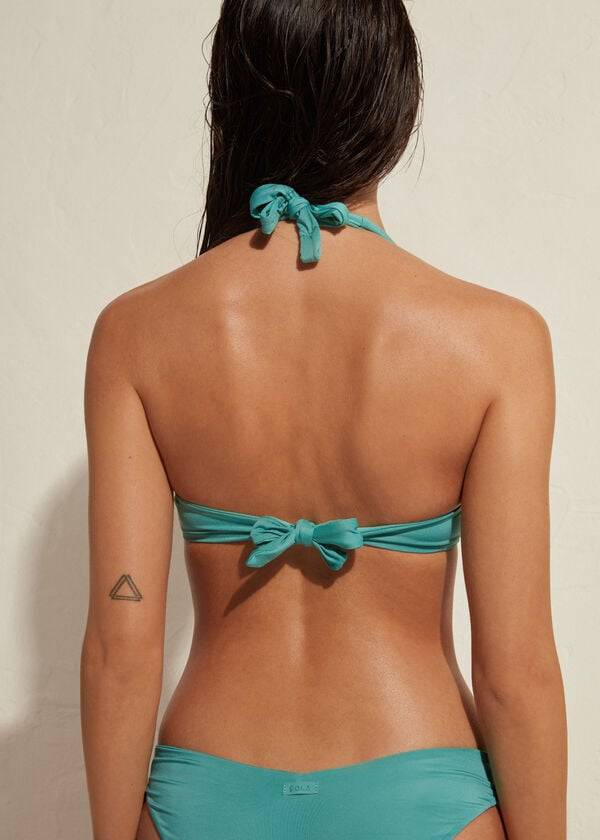 dam calzedonia vadderad triangle indonesia eco bikiniöverdel turkos