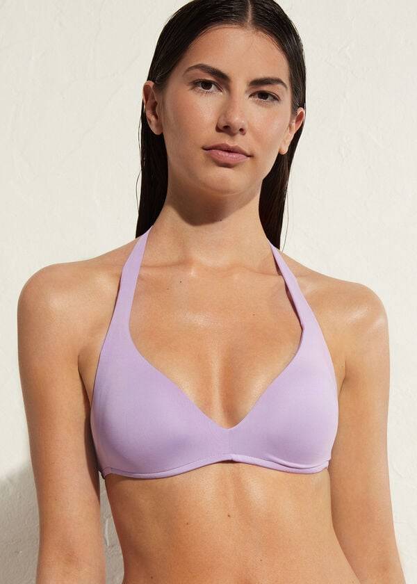calzedonia vadderad triangel indonesien eco strass bikinitoppar för kvinnor lila