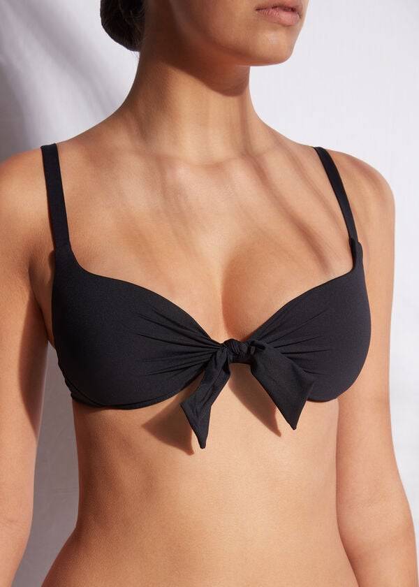 svart calzedonia patrizia indonesia push-up bikinitoppar för kvinnor