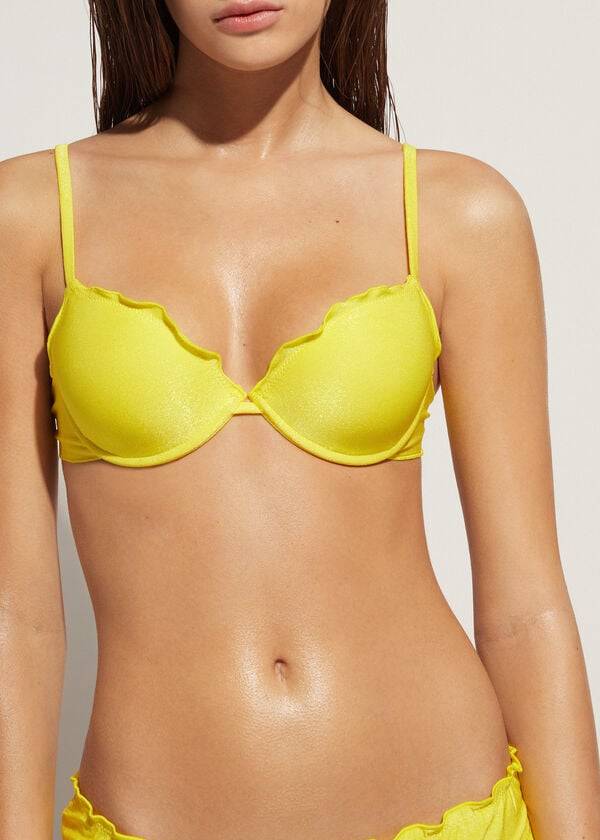 gula calzedonia push up formentera dambikiniöverdelar