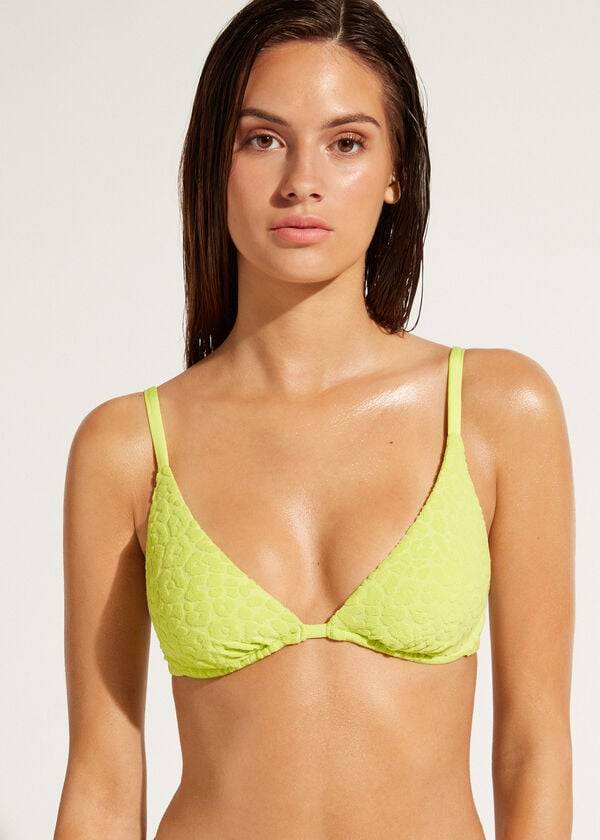 gröna calzedonia avtagbara vaddering push up bangkok bikinitoppar för kvinnor