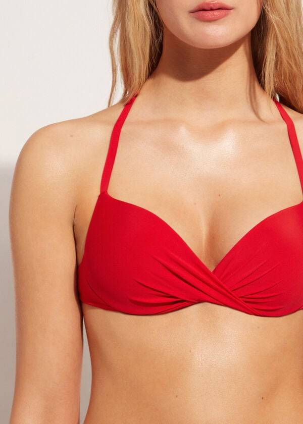 röda calzedonia soft graduated super padded push-up indonesia dambikiniöverdelar