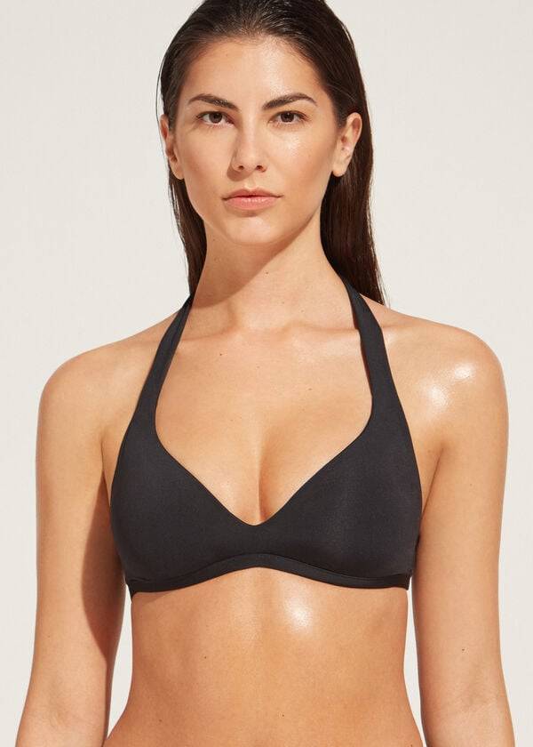 calzedonia mjuk vadderad triangel indonesia bikiniöverdel svart för kvinnor
