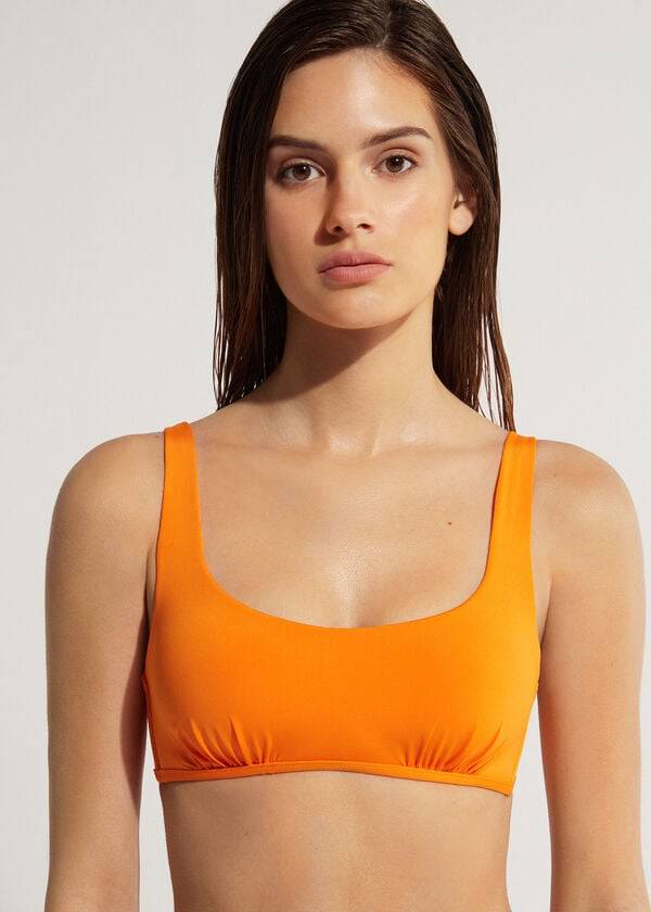 orange calzedonia tankstil för kvinnor i indonesien eco bikinitoppar