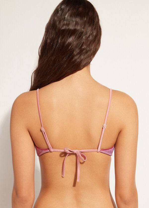 dam calzedonia tank style lamé lisbona bikinitröjor rosa