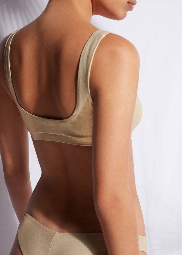 calzedonia tank style palm bay dambikiniöverdelar guld