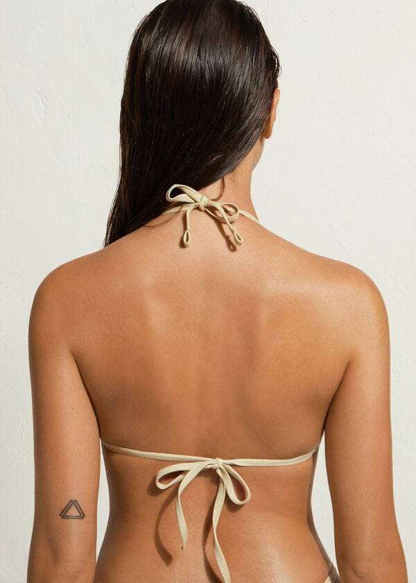 calzedonia triangle string abu dhabi bikiniöverdelar i guld för kvinnor