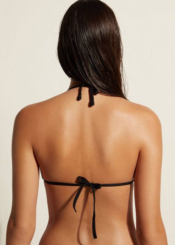 svarta calzedonia triangle string casablanca bikinitoppar för kvinnor