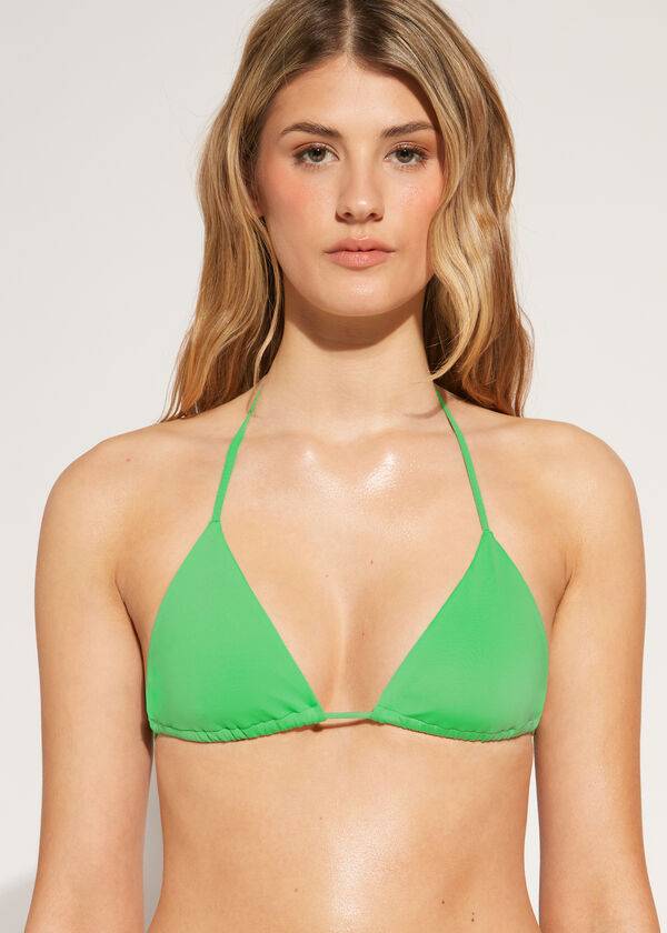 grön calzedonia triangel string indonesia eco rosa bikinitoppar för kvinnor